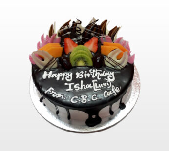 Choco Mocha Cake with Fruit Toppings